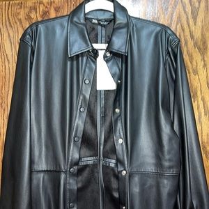Long leather jacket